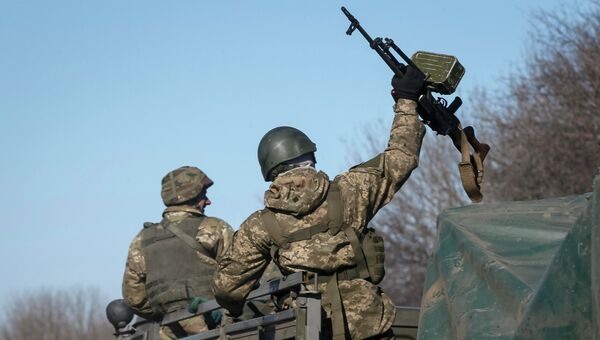 Вывод войск украинской армии из Дебальцево, Донецкая область, Украина