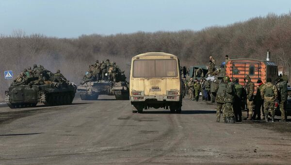 Вывод войск украинской армии из Дебальцево. Донецкая область, 18 февраля 2015