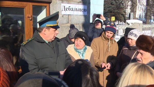 Родственники военных на акции в Киеве требовали помочь солдатам в Дебальцево