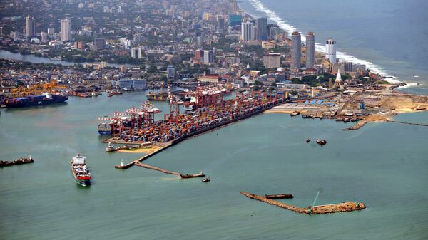 Вид на порт Коломбо, Шри-Ланка. Архивное фото