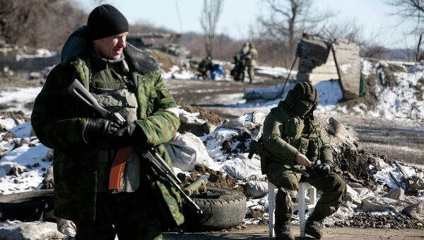 Ополченцы ДНР возле Дебальцево 18 февраля 2015