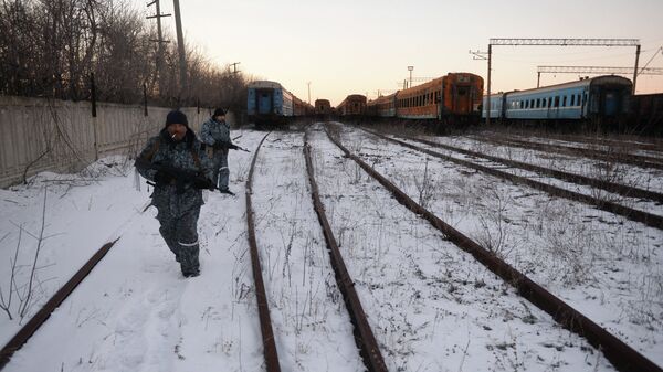 Ополченцы Луганской народной республики (ЛНР) в Чернухино