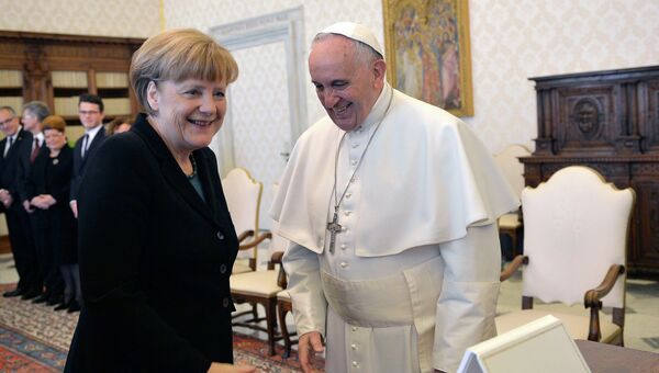 Канцлер Германии Ангела Меркель и Папа Римский Франциск, 21 февраля 2015