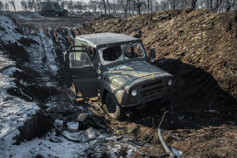 Бывшая укрепленная военная база украинской армии в Дебальцево