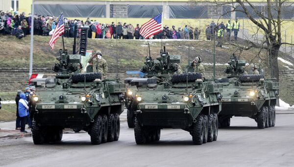 Американские военные на параде в честь Дня независимости Эстонии в Нарве