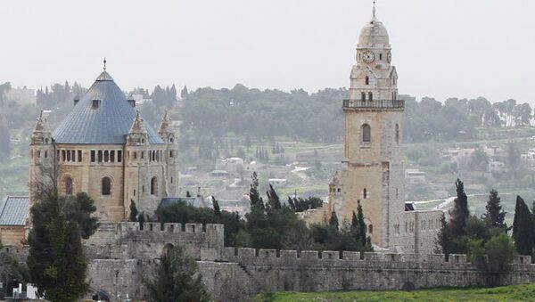 Храме Успения Пресвятой Богородицы на Сионе в Иерусалиме . Архивное фото