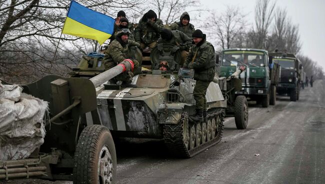 Украинские военные под Дебальцево