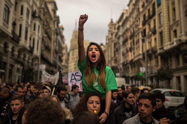 Студенты на забастовке в Мадриде