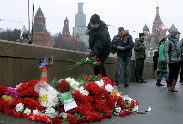 На месте убийства Бориса Немцова в Москве