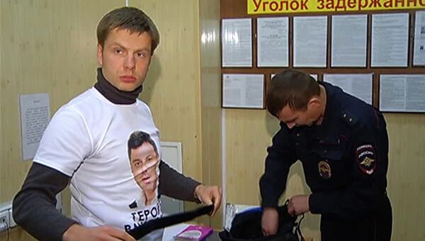 Депутат Верховной рады Украины Алексей Гончаренко в отделении полиции