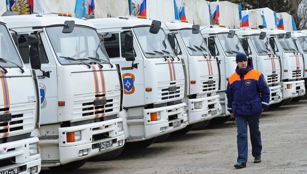 Гуманитарный конвой для юго-востока Украины формируется. Архивное фото