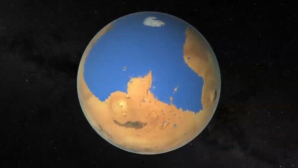 Так могло выглядеть северное полушарие Марса в далеком прошлом