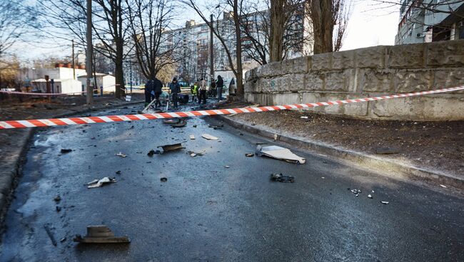 Взрыв автомобиля командира батальона патрульной службы милиции Слобожанщина в Харькове