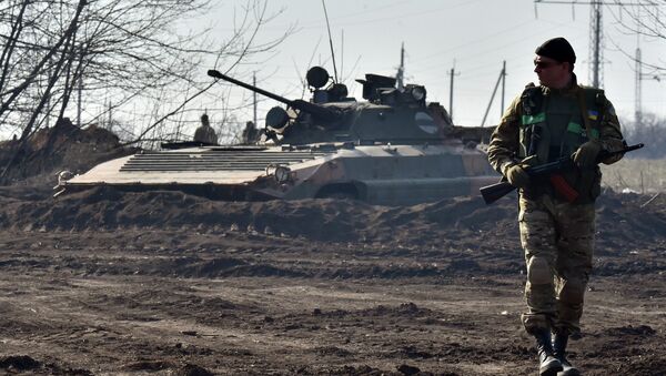 Солдат украинской армии в Донецкой области. Архивное фото