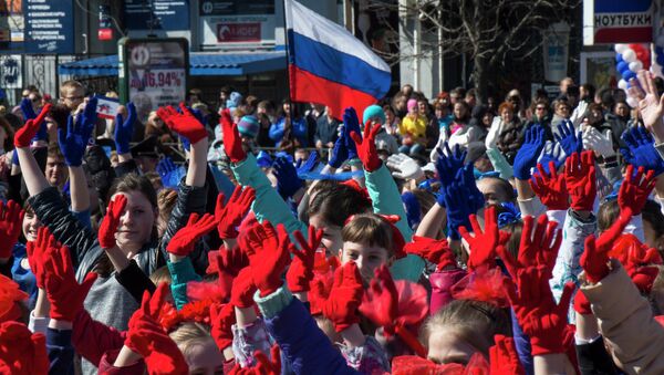 Празднование годовщины Крымской весны в Симферополе. Архивное фото
