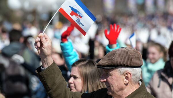Празднование годовщины Крымской весны в Симферополе