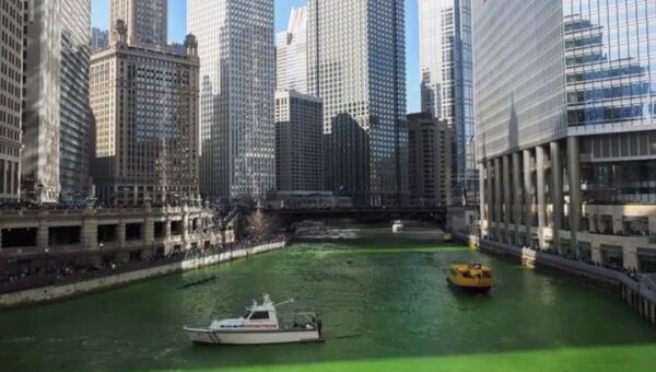 День Святого Патрика: зеленая река в Чикаго