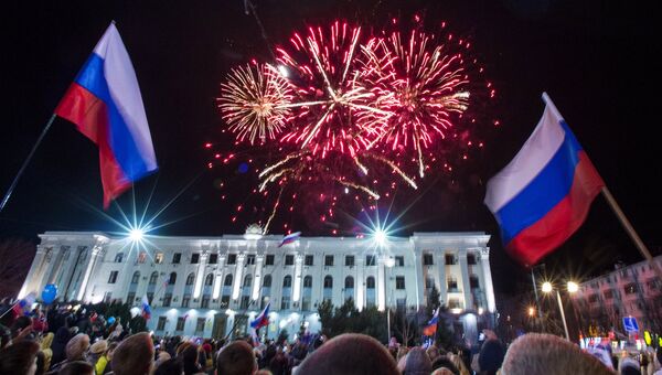 Празднование годовщины Крымской весны в Крыму. Архивное фото