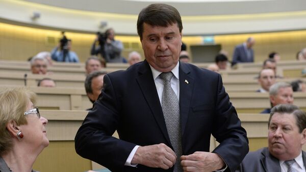 Сенатор от Заксобрания Крыма Сергей Цеков на заседании Совета Федерации Российской Федерации