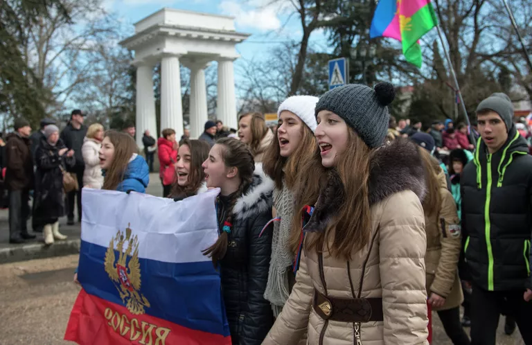 Участники праздничных мероприятий в Севастополе, посвященных годовщине Крымской весны. 2015 год Участники праздничных мероприятий в Севастополе, посвященных годовщине Крымской весны. 2015 год