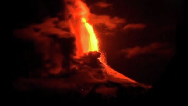 Разбушевавшийся вулкан Вильяррика