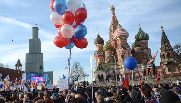 Митинг-концерт на Васильевском спуске, посвященный годовщине присоединения Крыма