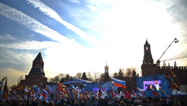 Митинг-концерт на Васильевском спуске, посвященный годовщине воссоединения Крыма с Россией