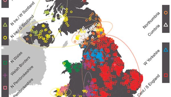 Генетическая карта Великобритании, полученная авторами статьи