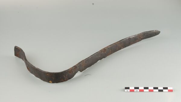 Клинок уникальной монгольской сабли из тигельной стали, найденной под Ярославлем
