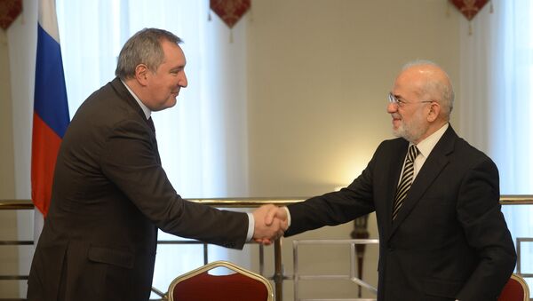 Заместитель председателя правительства РФ Дмитрий Рогозин и министр иностранных дел Ирака Ибрагим Джаафари
