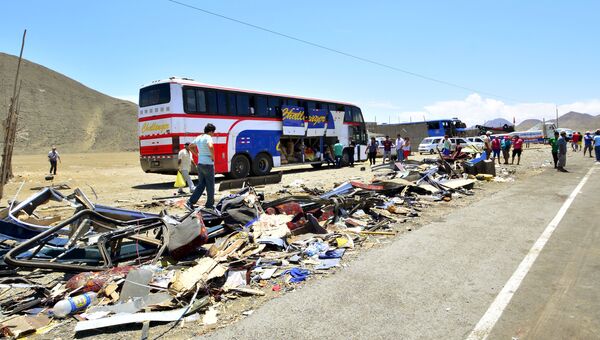 Столкновение автобусов и грузовика в Перу. Архивное фото
