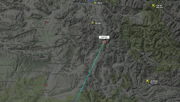 Последнее местоположение самолета Airbus A320 авиакомпании Germanwings, потерпевшего крушение во Франции