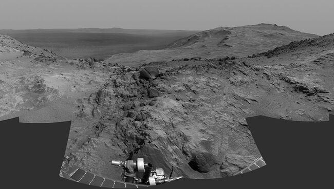 Марафонская фотография с марсохода Opportunity, сделанная ровером перед финишной чертой