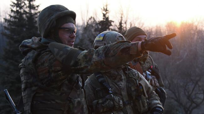 Бойцы батальона Азов под Широкино, Донецкая область