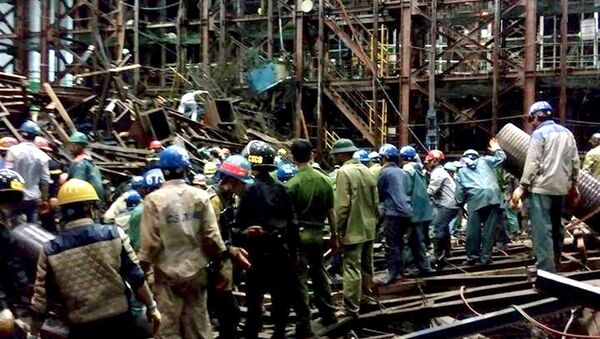 Обрушение на стройплощадке во Вьетнаме, 25 марта 2015