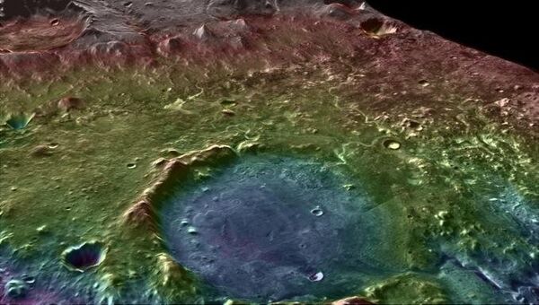 Трехмерная топографическая карта кратера Йезеро, полученная зондом MRO