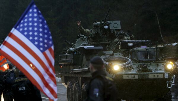 Драгунская прогулка военного конвоя НАТО по Чехии
