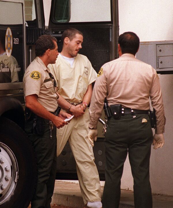 Американский актер Роберт Дауни младший в суде Малибу, Калифорния, США. 1996