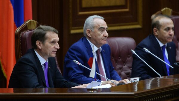 Председатель Государственной Думы РФ Сергей Нарышкин во время круглого стола в рамках форума Евразийская экономическая перспектива