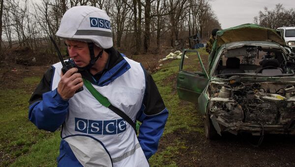 Наблюдатели ОБСЕ в Донецкой области. Архивное фото