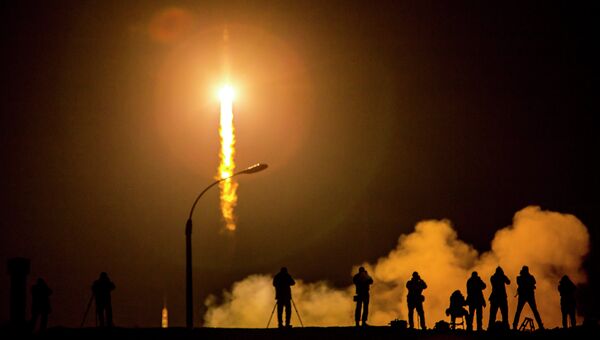 Запуск ракеты Союз ТМА-16М с 43-ей экспедицией на МКС. Архивное фото