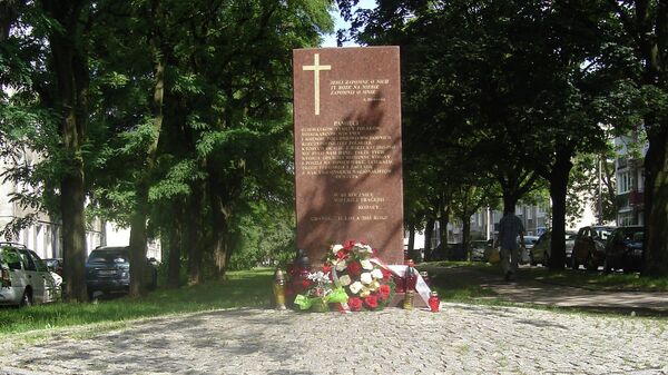 Памятник полякам убитым на Волыни в Гданьске