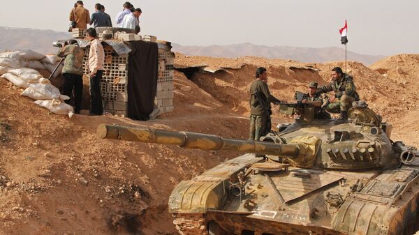 Сирийские военнослужащие на сирийско-ливанской границе