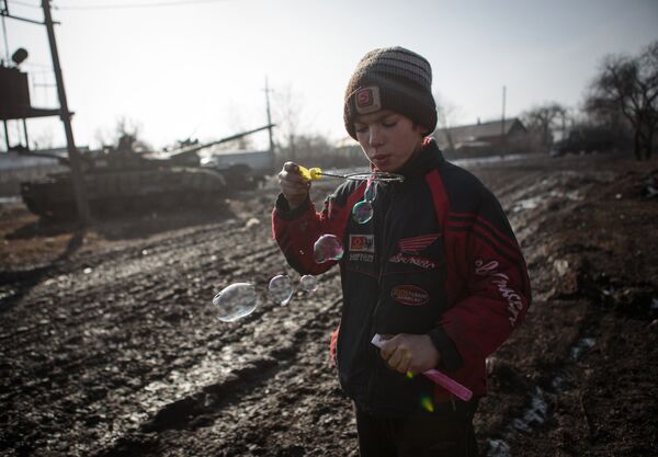 Мальчик в Углегорске Донецкой области