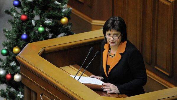 Министр финансов Украины Наталья Яресько на заседании Верховной Рады Украины
