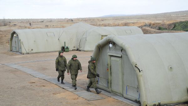 Военнослужащие во время учений на местности в Забайкальском крае. Архивное фото