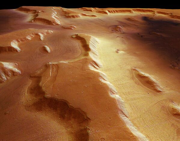 Снимок с камеры HRSC зонда Mars Express: один из ледников, скрытый под слоем пыли