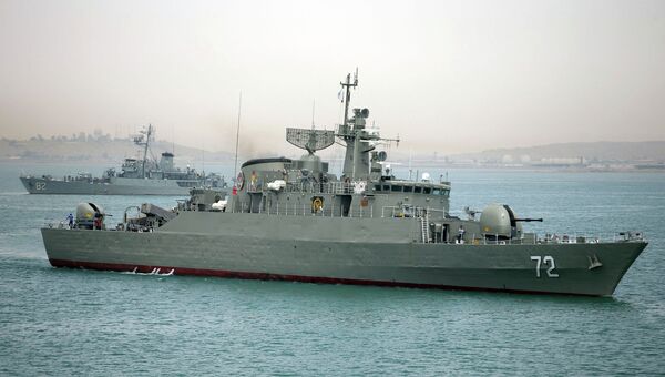 Военные корабли перед отправлением из вод Ирана. 7 апреля 2015