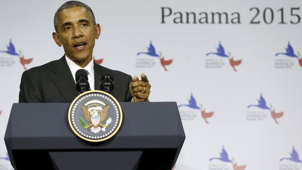 Президент США Барак Обама выступает на Саммите Америк в Панаме