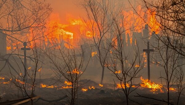 Пожары в Хакасии. Архивное фото